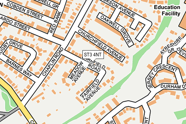 ST3 4NT map - OS OpenMap – Local (Ordnance Survey)