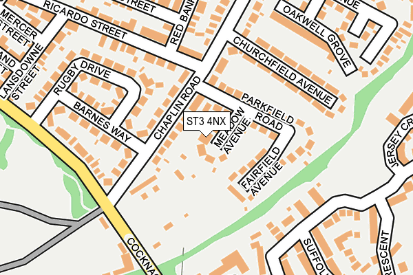 ST3 4NX map - OS OpenMap – Local (Ordnance Survey)