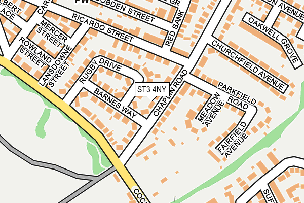 ST3 4NY map - OS OpenMap – Local (Ordnance Survey)