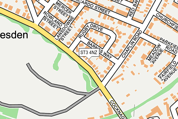 ST3 4NZ map - OS OpenMap – Local (Ordnance Survey)