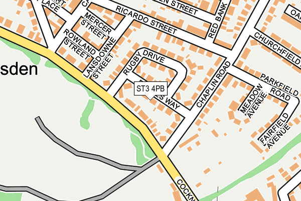ST3 4PB map - OS OpenMap – Local (Ordnance Survey)