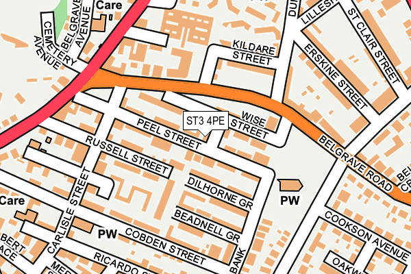 ST3 4PE map - OS OpenMap – Local (Ordnance Survey)