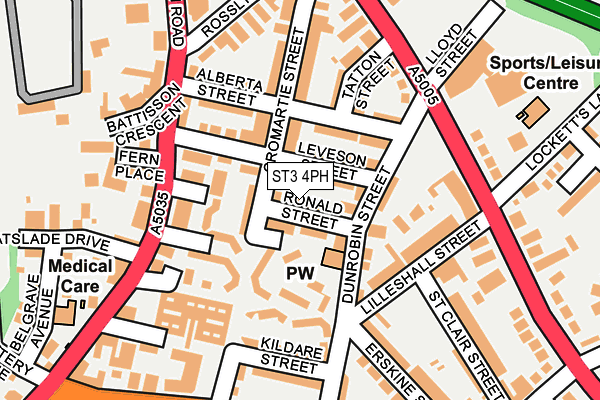 ST3 4PH map - OS OpenMap – Local (Ordnance Survey)