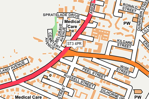 ST3 4PR map - OS OpenMap – Local (Ordnance Survey)