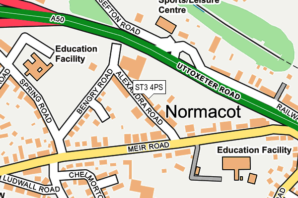 ST3 4PS map - OS OpenMap – Local (Ordnance Survey)