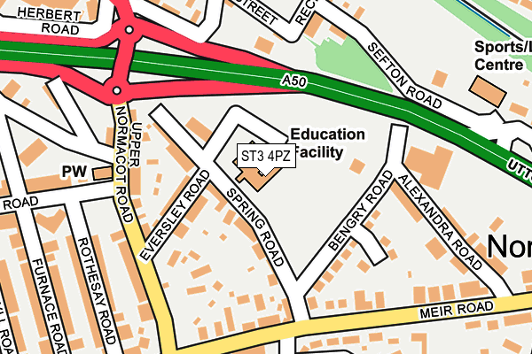 ST3 4PZ map - OS OpenMap – Local (Ordnance Survey)