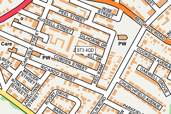 ST3 4QD map - OS OpenMap – Local (Ordnance Survey)