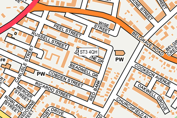 ST3 4QH map - OS OpenMap – Local (Ordnance Survey)