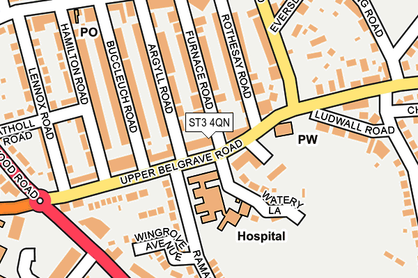 ST3 4QN map - OS OpenMap – Local (Ordnance Survey)