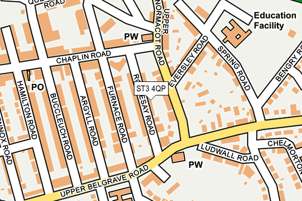 ST3 4QP map - OS OpenMap – Local (Ordnance Survey)