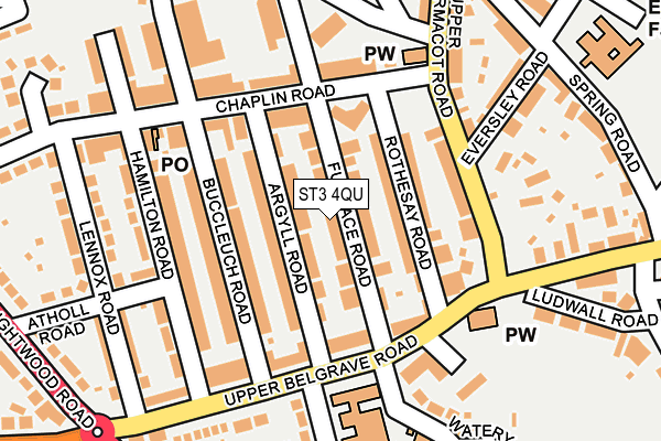 ST3 4QU map - OS OpenMap – Local (Ordnance Survey)