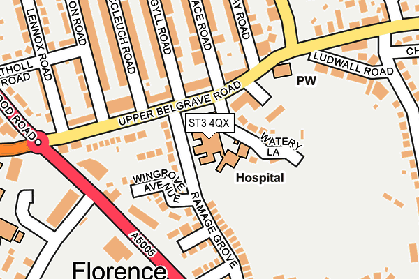 ST3 4QX map - OS OpenMap – Local (Ordnance Survey)