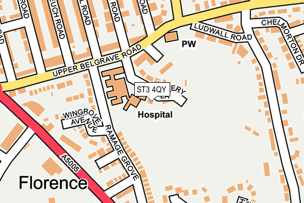 ST3 4QY map - OS OpenMap – Local (Ordnance Survey)