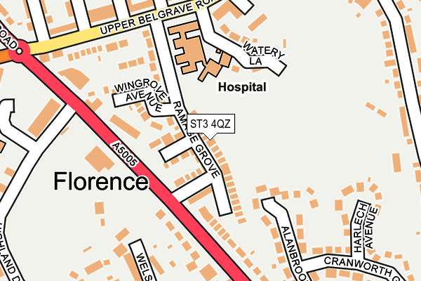 ST3 4QZ map - OS OpenMap – Local (Ordnance Survey)