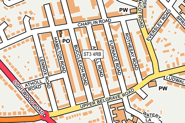 ST3 4RB map - OS OpenMap – Local (Ordnance Survey)