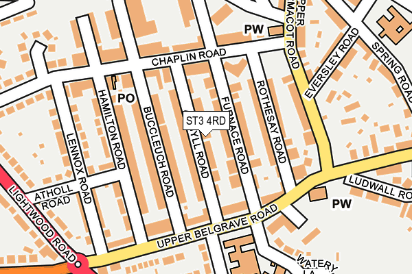 ST3 4RD map - OS OpenMap – Local (Ordnance Survey)