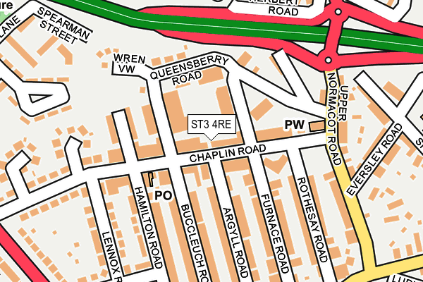 ST3 4RE map - OS OpenMap – Local (Ordnance Survey)