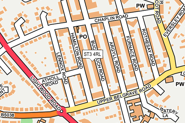 ST3 4RL map - OS OpenMap – Local (Ordnance Survey)