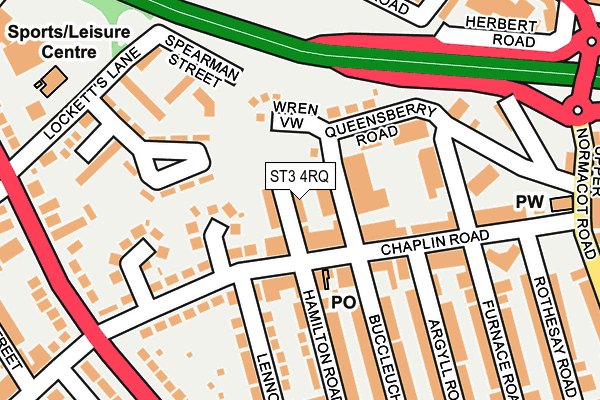 ST3 4RQ map - OS OpenMap – Local (Ordnance Survey)