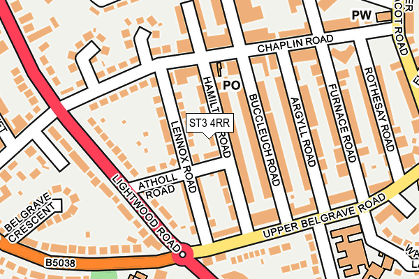 ST3 4RR map - OS OpenMap – Local (Ordnance Survey)