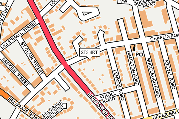 ST3 4RT map - OS OpenMap – Local (Ordnance Survey)