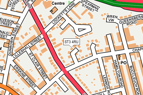 ST3 4RU map - OS OpenMap – Local (Ordnance Survey)