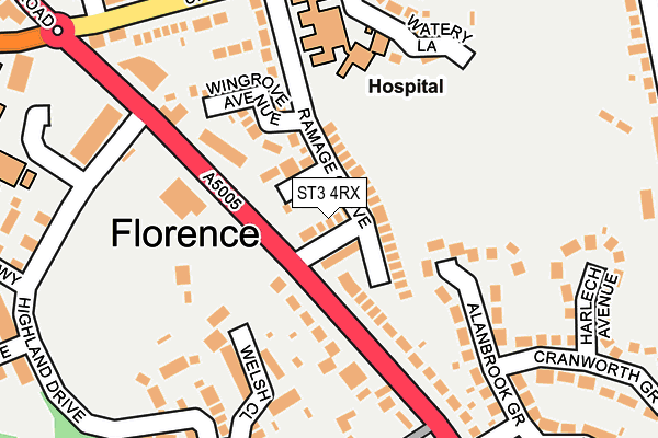 ST3 4RX map - OS OpenMap – Local (Ordnance Survey)