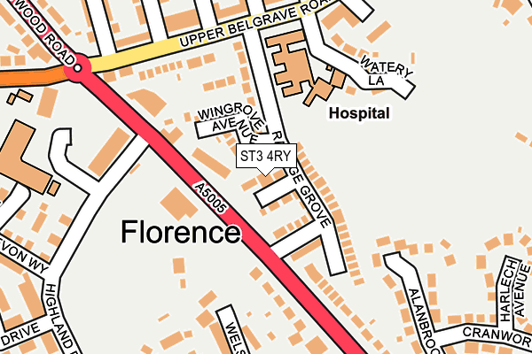 ST3 4RY map - OS OpenMap – Local (Ordnance Survey)