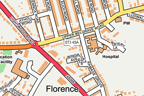 ST3 4SA map - OS OpenMap – Local (Ordnance Survey)