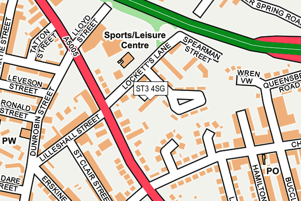 ST3 4SG map - OS OpenMap – Local (Ordnance Survey)