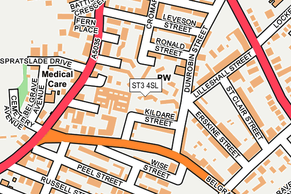 ST3 4SL map - OS OpenMap – Local (Ordnance Survey)