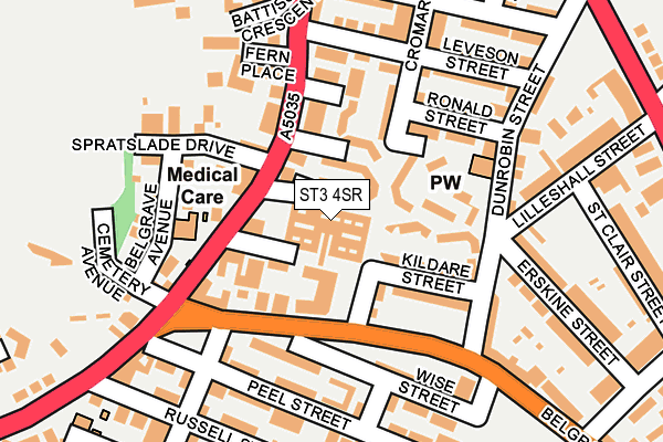 ST3 4SR map - OS OpenMap – Local (Ordnance Survey)