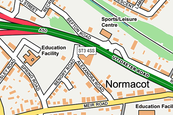 ST3 4SS map - OS OpenMap – Local (Ordnance Survey)