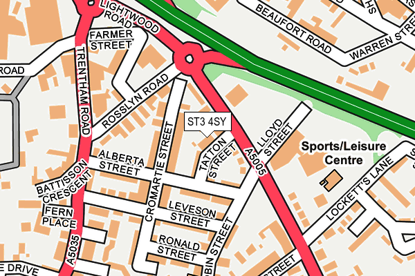 ST3 4SY map - OS OpenMap – Local (Ordnance Survey)