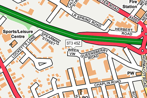 ST3 4SZ map - OS OpenMap – Local (Ordnance Survey)