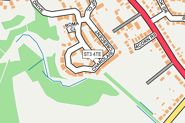 ST3 4TE map - OS OpenMap – Local (Ordnance Survey)