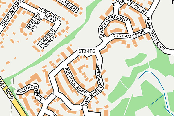 ST3 4TG map - OS OpenMap – Local (Ordnance Survey)
