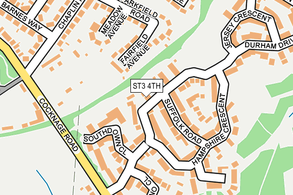 ST3 4TH map - OS OpenMap – Local (Ordnance Survey)