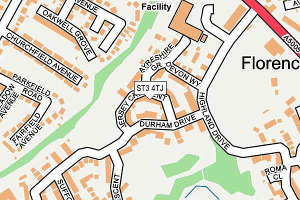 ST3 4TJ map - OS OpenMap – Local (Ordnance Survey)