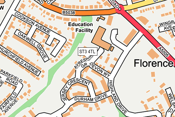 ST3 4TL map - OS OpenMap – Local (Ordnance Survey)