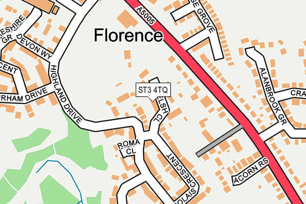 ST3 4TQ map - OS OpenMap – Local (Ordnance Survey)