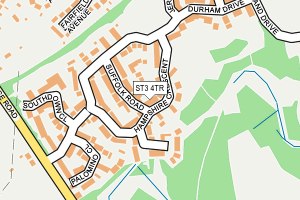 ST3 4TR map - OS OpenMap – Local (Ordnance Survey)