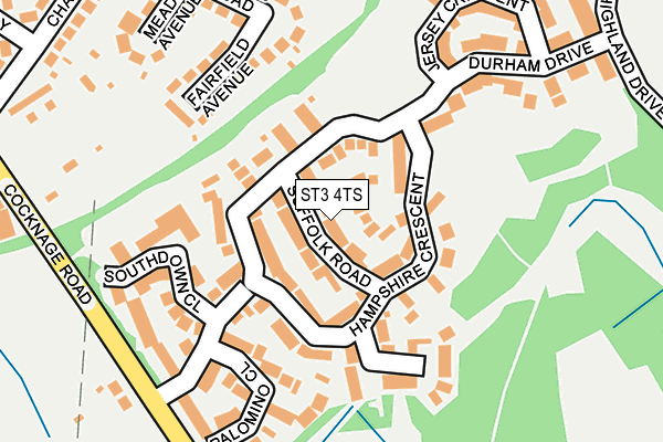 ST3 4TS map - OS OpenMap – Local (Ordnance Survey)