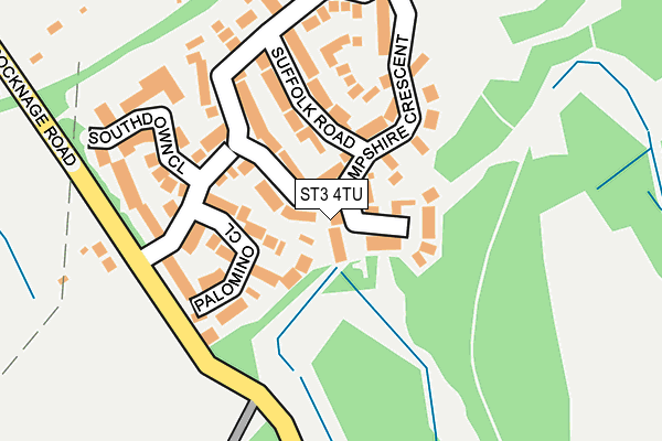 ST3 4TU map - OS OpenMap – Local (Ordnance Survey)