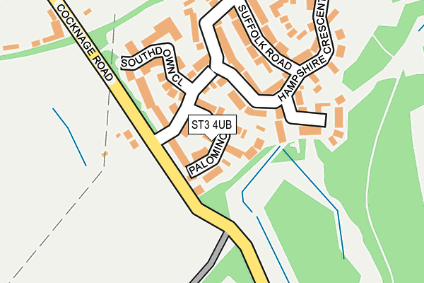 ST3 4UB map - OS OpenMap – Local (Ordnance Survey)