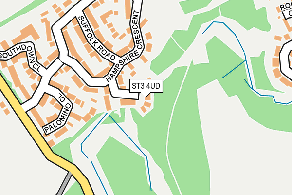ST3 4UD map - OS OpenMap – Local (Ordnance Survey)