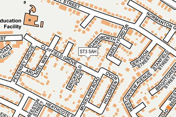 ST3 5AH map - OS OpenMap – Local (Ordnance Survey)