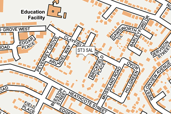 ST3 5AL map - OS OpenMap – Local (Ordnance Survey)