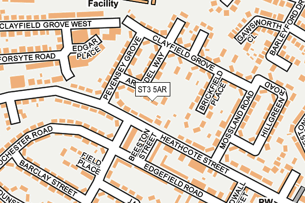 ST3 5AR map - OS OpenMap – Local (Ordnance Survey)