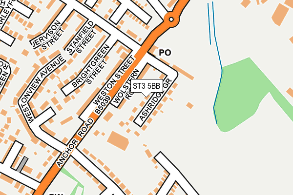 ST3 5BB map - OS OpenMap – Local (Ordnance Survey)